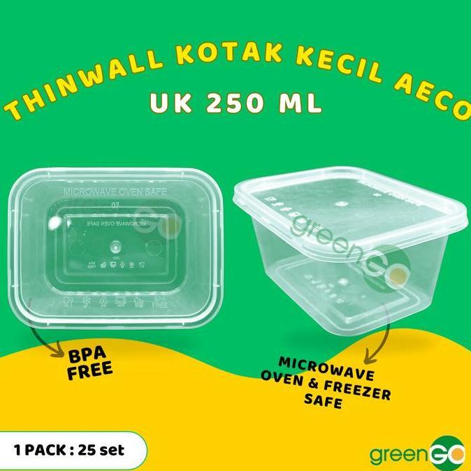 THINWALL KOTAK KECIL 250ML SEGI THINWALL AECO BENING TRANSPARAN TEBAL