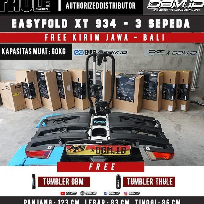 BEBAS ONGKIR - Thule Easyfold XT 934 3 Bike Carrier Rak Sepeda Towing Belakang Mobil
