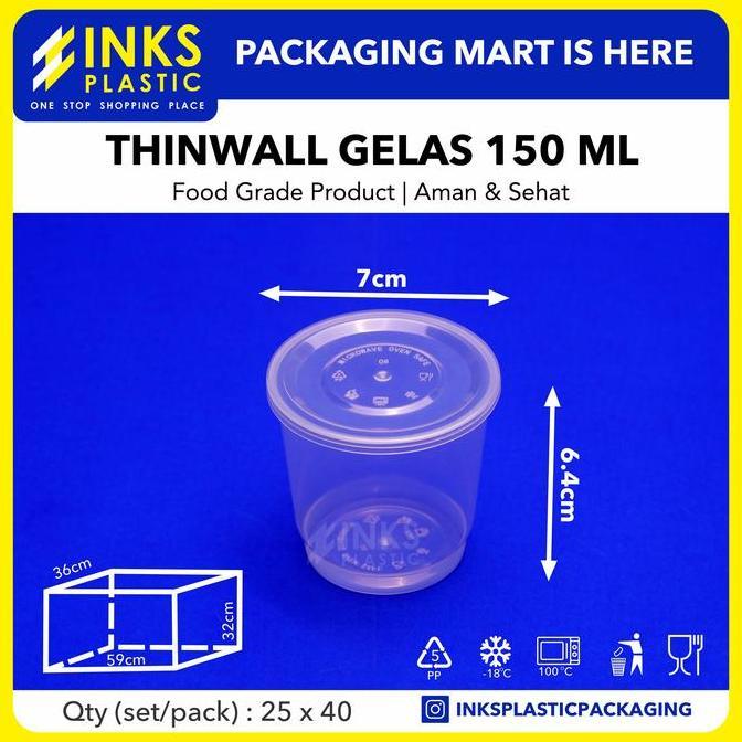 THINWALL 150ML GELAS CUP PUDING MINI 150 ML (1000 PCS)