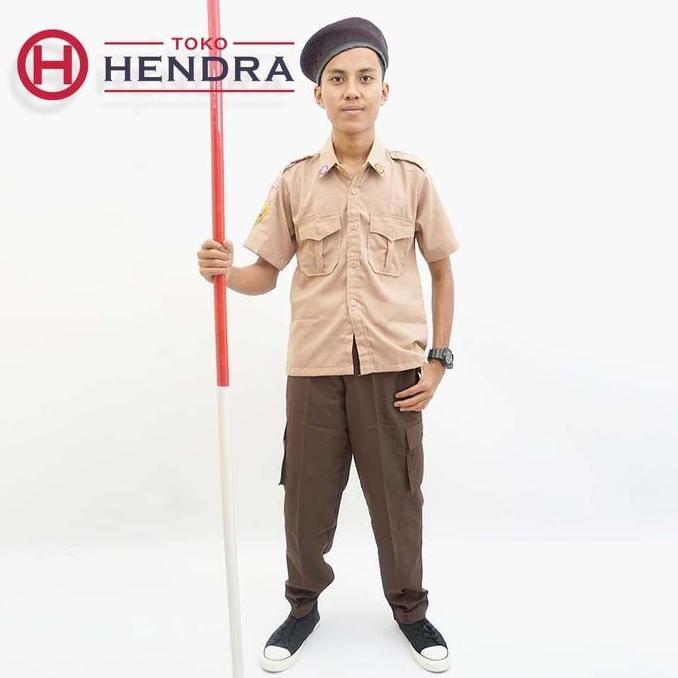 Tongkat pramuka / Toya pramuka bahan kayu randu polos dan merah putih