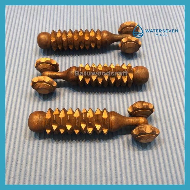 KERAJINAN KAYU - ALAT PIJAT REFLEKSI TERAPI KAYU RODA REMAS TANGAN SIAP KIRIM