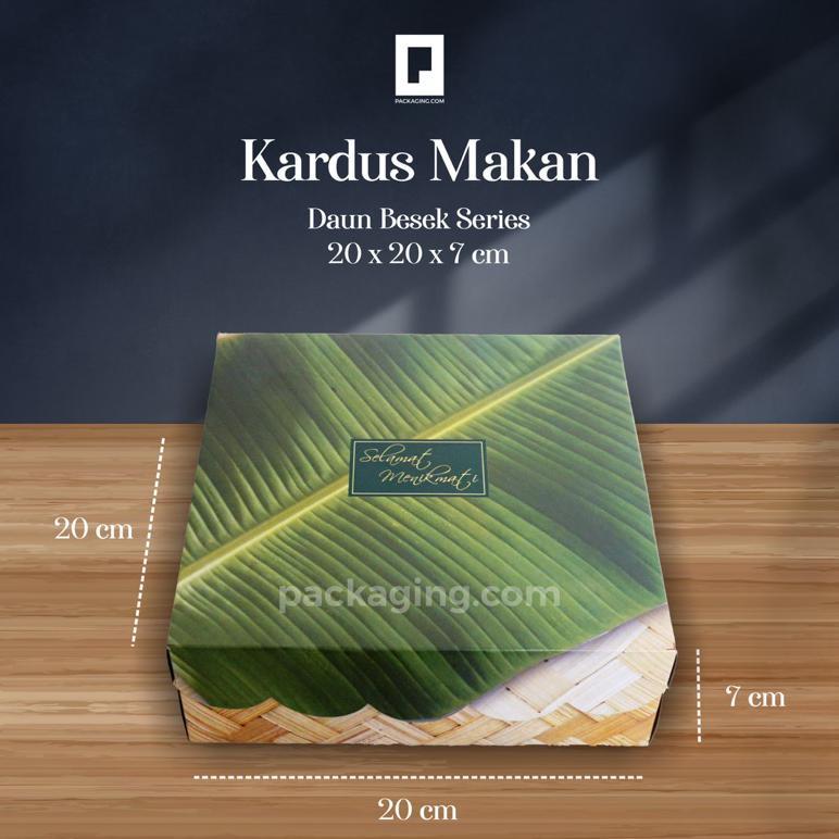 Bisa Cod Dus Kotak Nasi Motif Daun- Besek R10K /Uk 20X20X7/Dus Hajatan/Dus Kekinian ||