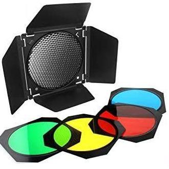 Godox BD-04 Barndoor Honeycomb Grid 4 color filter SL60w SL60 SK400