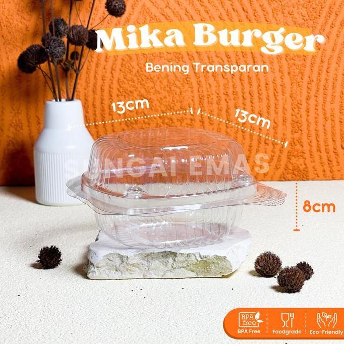 Mika Burger Bening Transparan / Tempat Burger / Tray Burger / Mika Bolu / Mika Hamburger