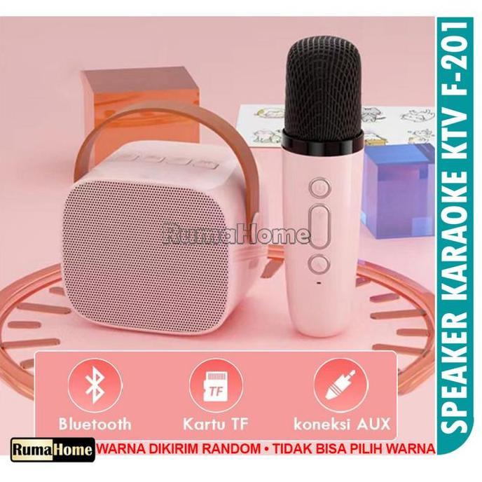 Speaker bluetooth 1 set karaoke speaker premium warna random garansi 1 tahun ktv Wireless Portabel D