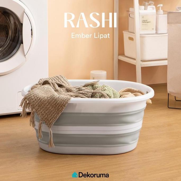 Dekoruma RASHI Ember Lipat / Ember Portable Untuk Cuci Baju - Putih PL