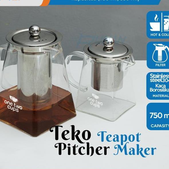 Teapot Infuser 350 Ml Teko Kaca Saringan Teh 750Ml Tea Pot Server
