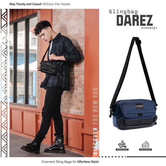 Promo EVERNEXT - Tas Selempang Pria Sling Bag Darez Pouch Bag Pria Tas Selempang Mini Pria COD