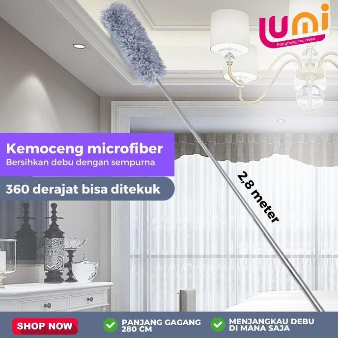 Kemoceng Teleskopik Pembersih Debu Gagang Panjang 2.8 Meter Sapu Micro