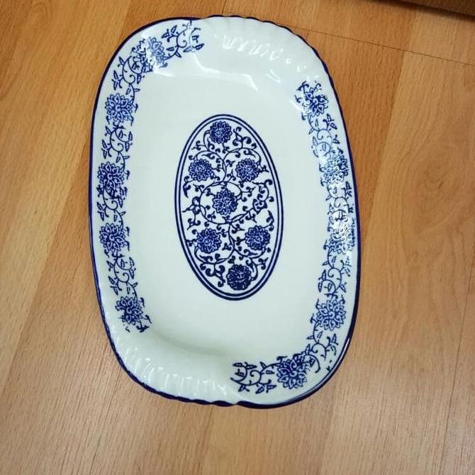Piring Saji Keramik Persegi semi oval Kecil ukuran 16 x 24 SM