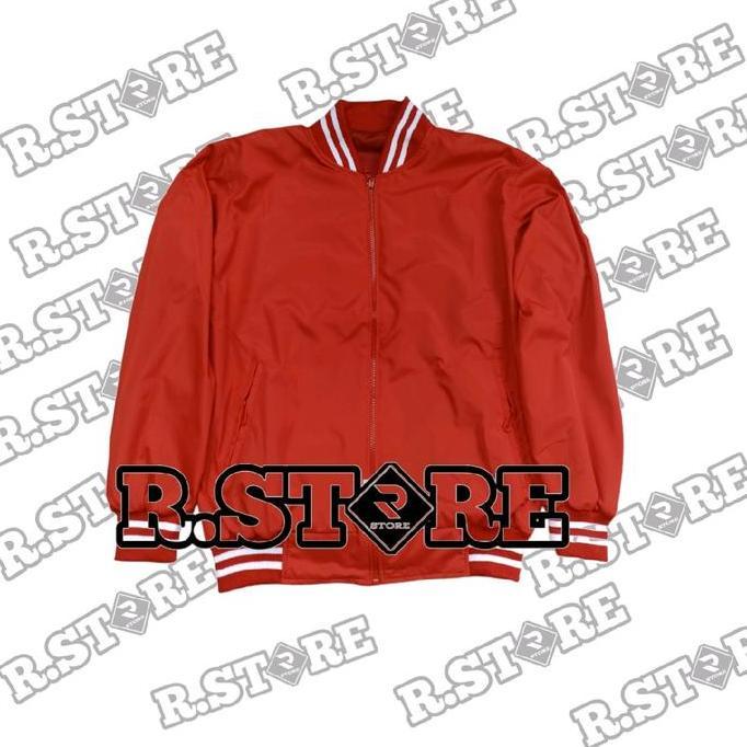 Promo JAKET BOMBER MERAH M.L.XL.XXL/JAKET BOMBER POLOS/JAKET BOMBER SERAGAMAN COD