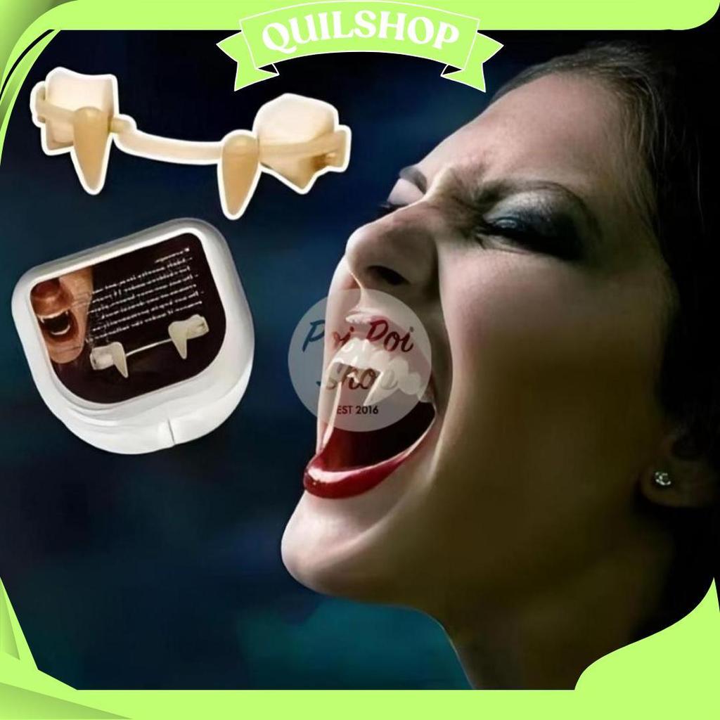 Gigi Vampir Drakula Gerak Box Vampire Gigi Taring Palsu Fake Fang Halloween Vampir Drakula Tajam Cos
