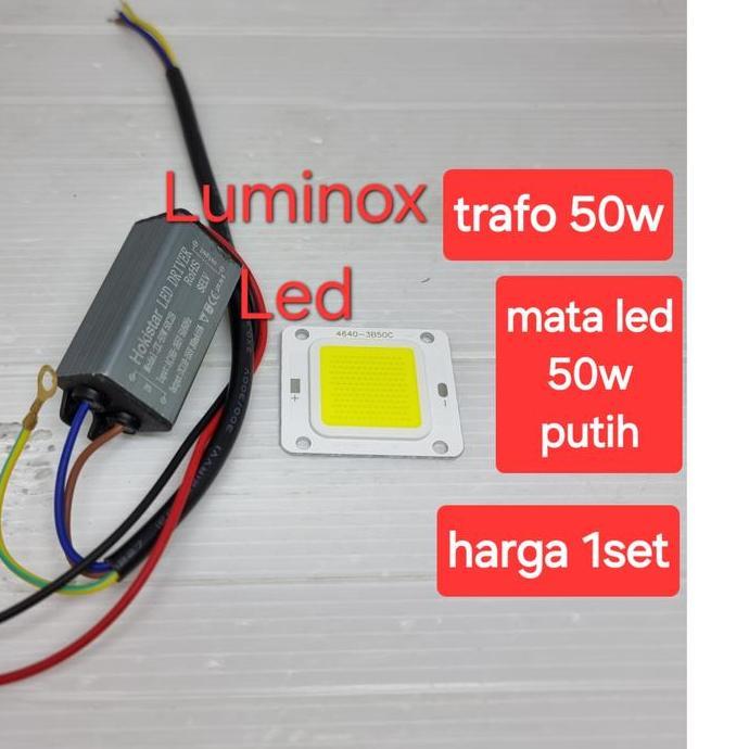 mata led pju cobra 50w 50watt putih / trafo driver pju cobra dan sorot led 50w 50 watt 1set