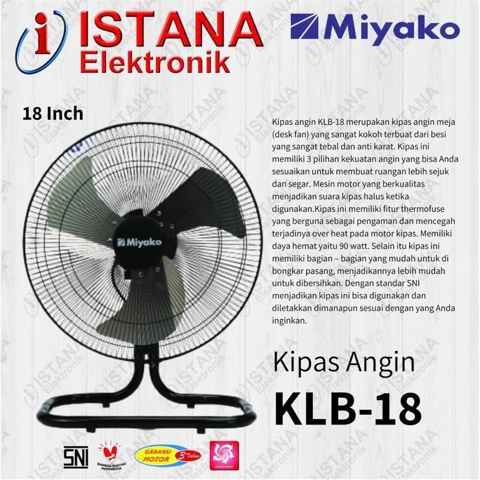MIYAKO KIPAS ANGIN BESI 18 INCH MEJA/DUDUK/DEKS FAN KLB-18