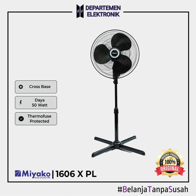 Miyako KAS-1606X PL Kipas Angin HITAM