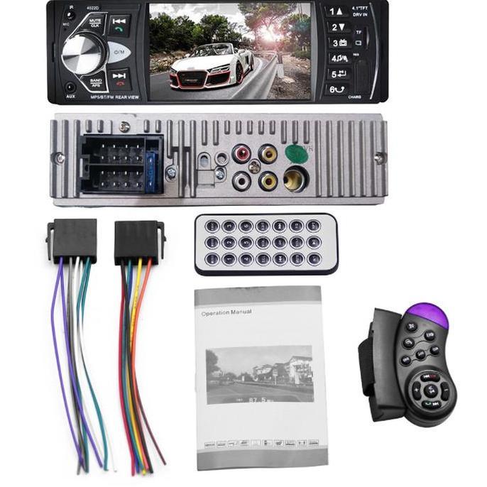 Single Din 4022D LCD 4.1 Inch Monitor Tape Audio Mobil Bonus Remote