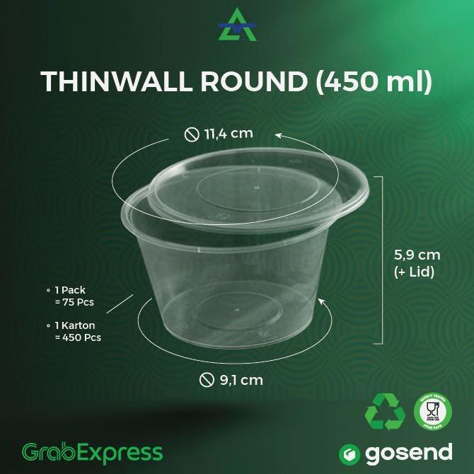 Thinwall cup 450ml/ Thinwall bowl/ Mangkuk Plastik 450ml - DUS