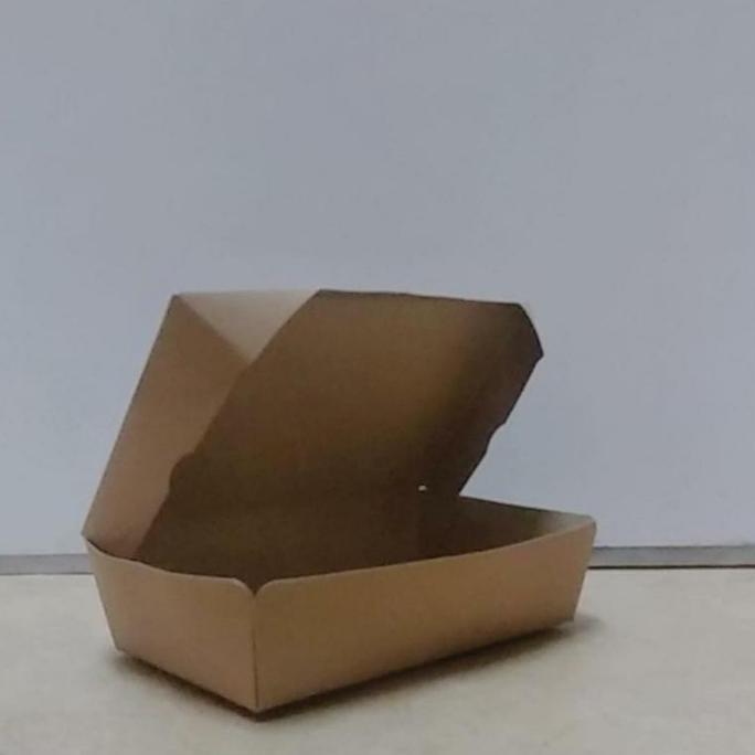 brown Paper Lunch Box Kraft Large/Paper Box size L cokelat/Kotak Nasi