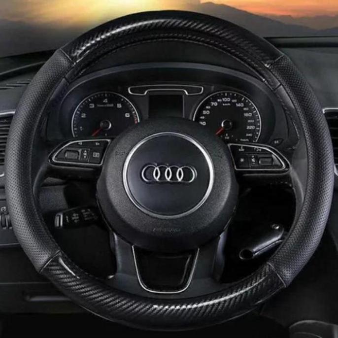 Cover Stir Sarung Setir Hitam Carbon 38 Cm