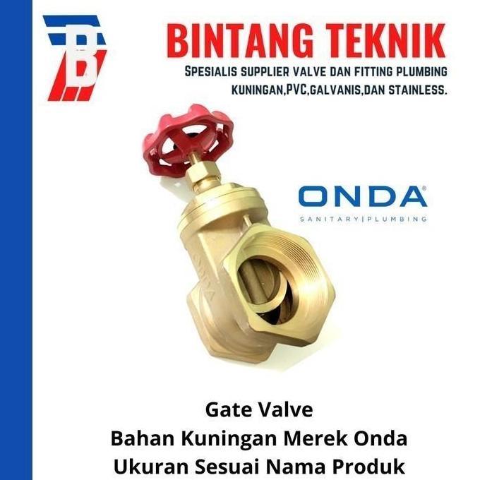 Gate Valve 3" inch Kuningan Onda