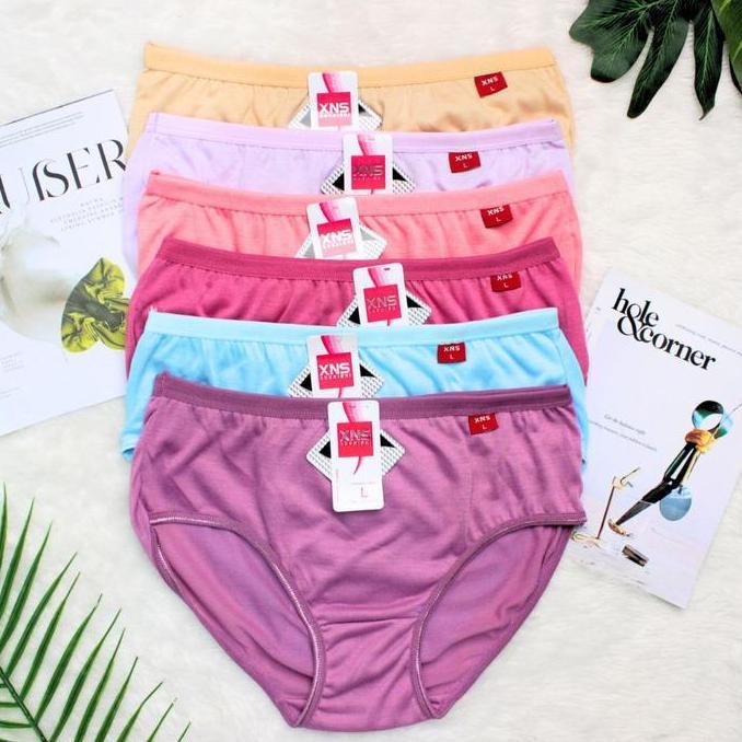 Promo (12 Pcs) Celana Dalam Wanita Dewasa XNS CD Perempuan Grosir Lusinan XNS 9900 Lembut Nyaman Rem
