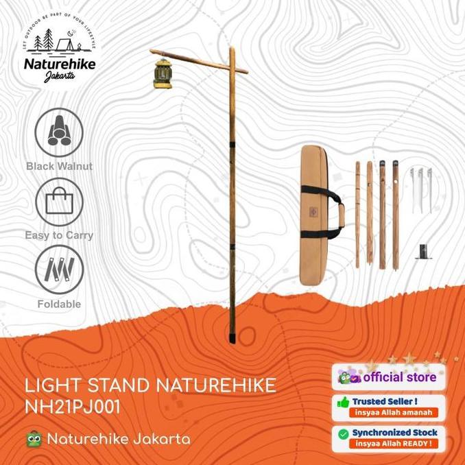 Tiang Lampu Kayu Camping Outdoor Naturehike Muxi Nh21Pj001