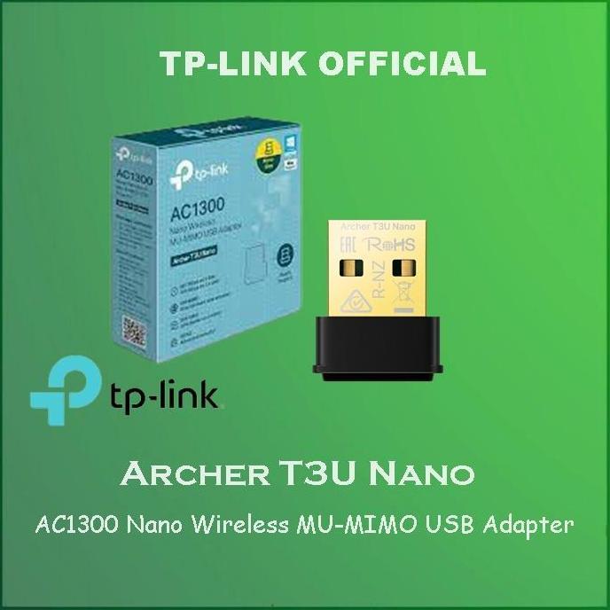 TP-LINK Archer T3U Nano AC1300 Nano Wireless MU-MIMO USB Adapter - T3U
