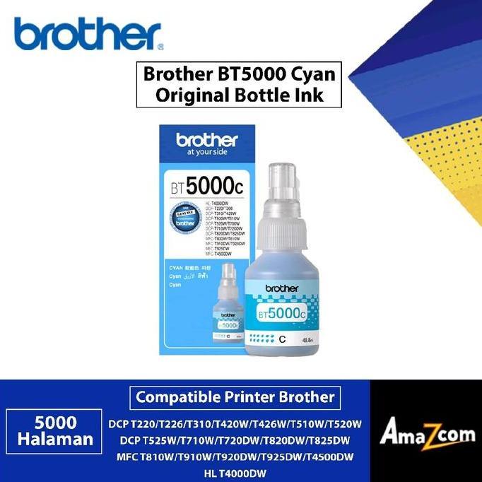 Tinta Brother Brother BT5000 Cyan Refill for Printer DCP-T220 T420W T720DW