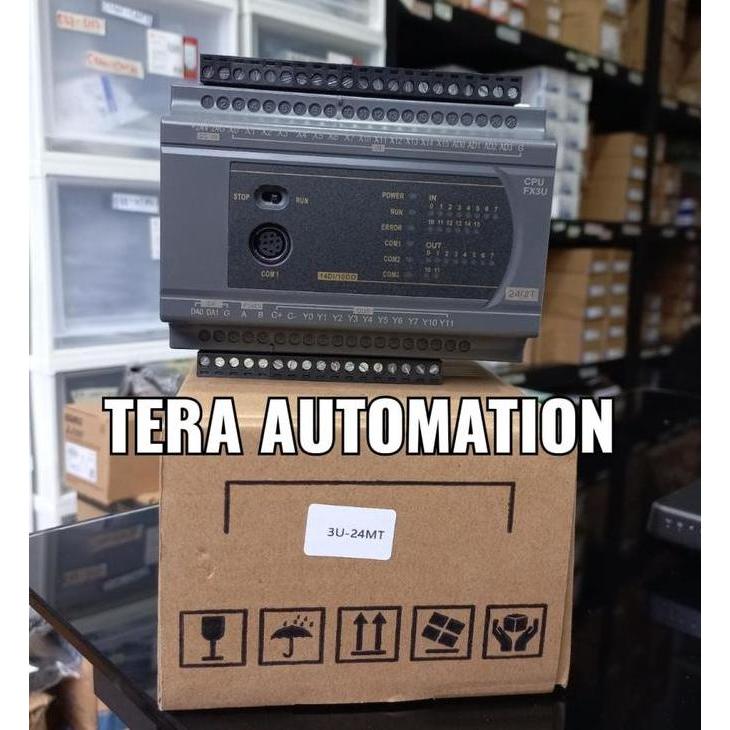 PLC FX3U 24MR FX3U-24MT RS232 RS485 24VDC PLC ORIGINAL DAN TERPERCAYA