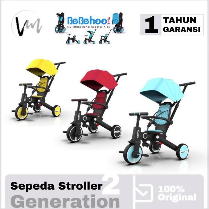 Promo Bebehoo Stroller Bike 7in1 Tricycle Folding Strake Sepeda Lipat Anak Sepeda dorong 7 in 1 BEBE