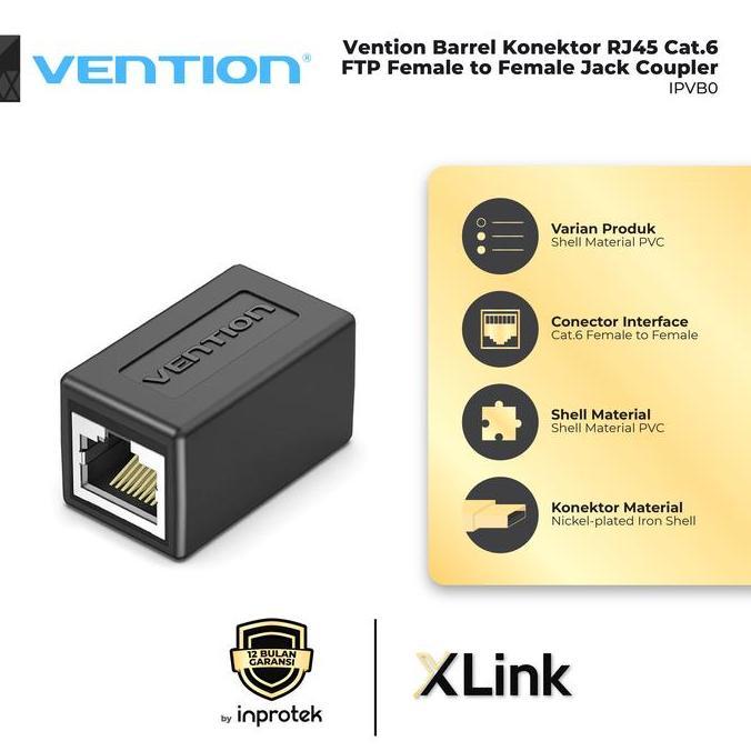 Vention Barrel Konektor RJ45 Cat.6 FTP Female to Female Jack Coupler