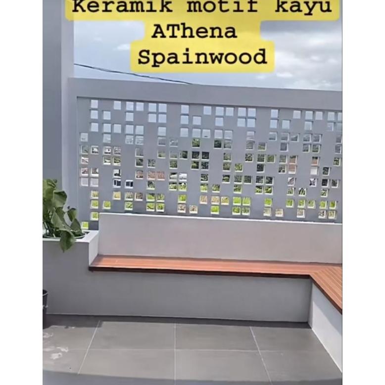 Keramik Kursi Kayu Atena Spain 40x40 Warna Cream/Coffee