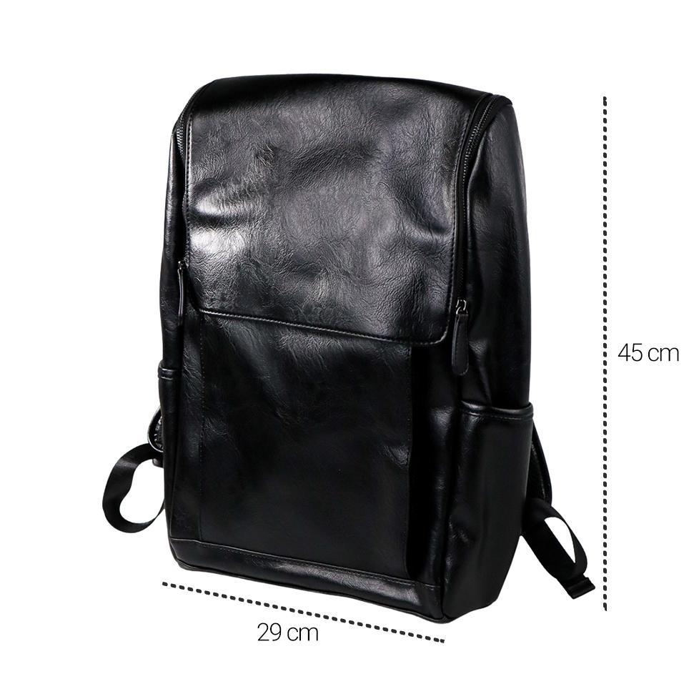 Tas Kulit Laptop Vintage Leather Backpack - Black