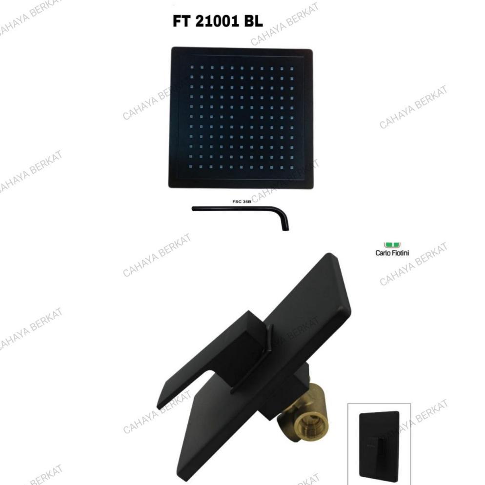 Paket Wall Shower Tanam Black / Hitam + Stop Kran Tanam Panas Dingin PROMO Shower set