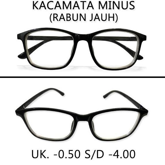 Kacamata Minus Rabun Jarak Jauh Pria Wanita Frame Kotak Lebar Unisex