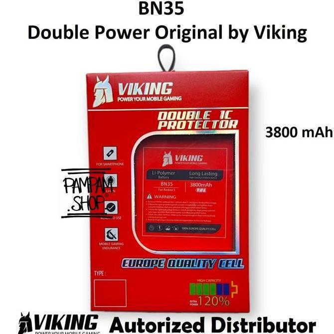 VIKING Baterai Double Power Compatible for BN35 for Redmi 5 Batre Batrai Battery Dual