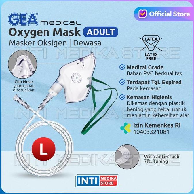 Gea - Oxygen Mask Adult / Masker Oksigen Dewasa