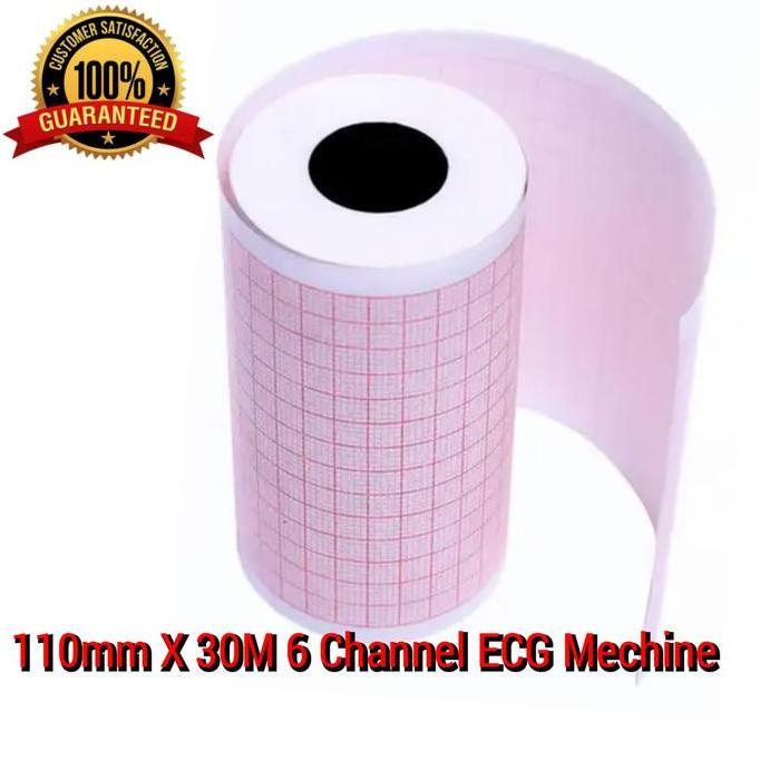 Kertas Ekg 110M X 30M Untuk Rumah Sakit Dan Klinik 6 Channel Ecg Machine / Kertas Ekg Roll / Ekg 110