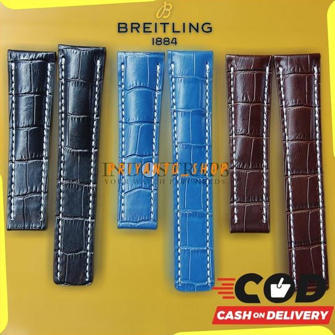 DR22>> BREITLING STRAP TALI JAM TANGAN BREITLING KULIT 24MM