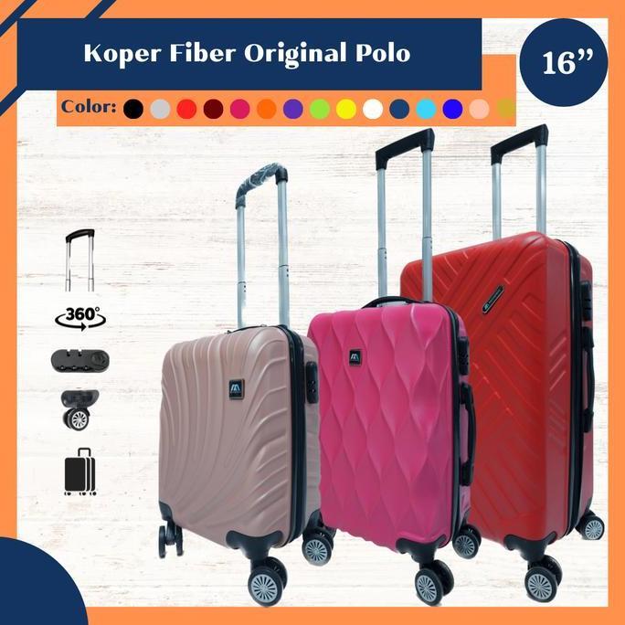 Koper fiber murah anak sekolah SD uk kecil 16 inch Polo poly carbonate