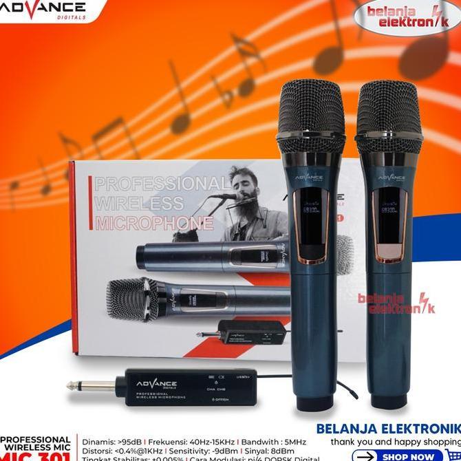 ADVANCE MIC WIRELESS 301 MICROPHONE KARAOKE Original