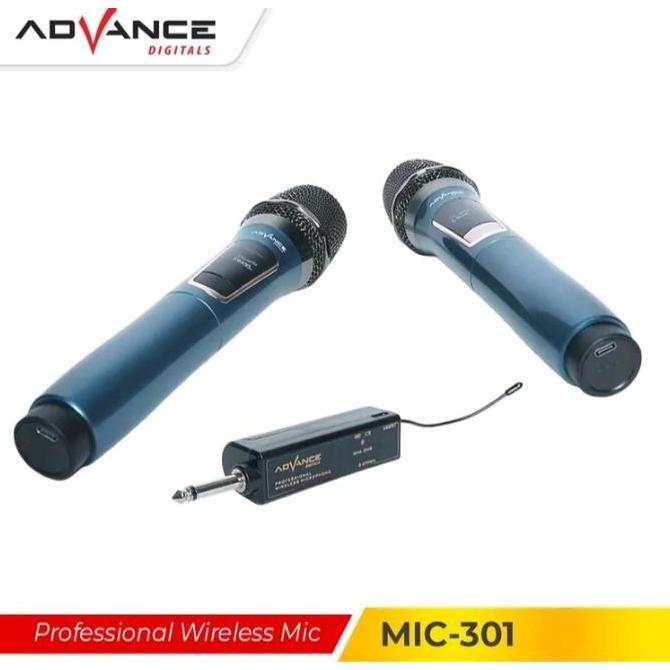 Advance MIC-301 Microphone Wireless Double 2 Mic Karaoke Nirkabel Ori Original