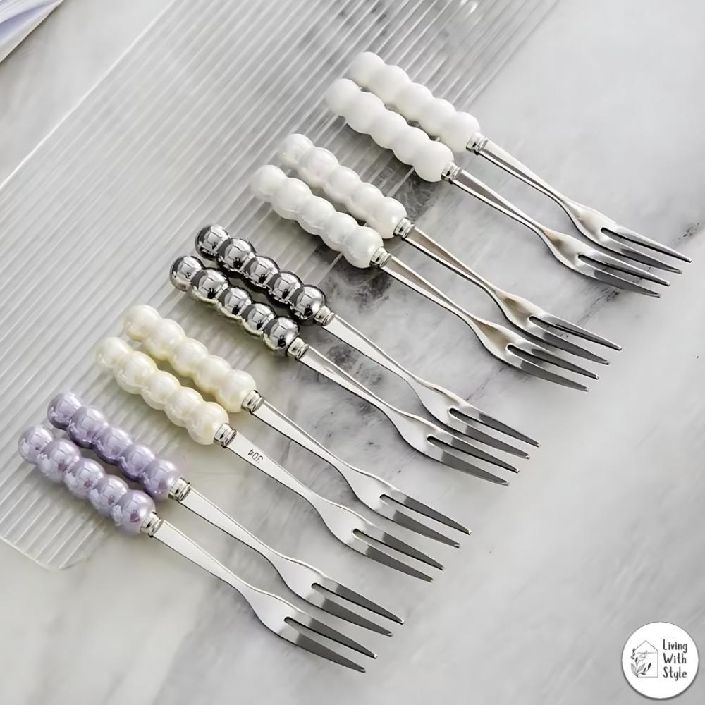 Living With Style - Spiral Long Version Mini Cutlery Set / Aneka Sendok Garpu Set Dengan Tempat Kera
