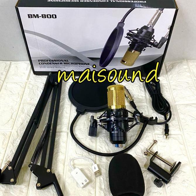 PAKET KOMPLIT MIC CONDENSOR BLACK SPIDER BM 800 ORIGINAL BM800 REKAMAN Original