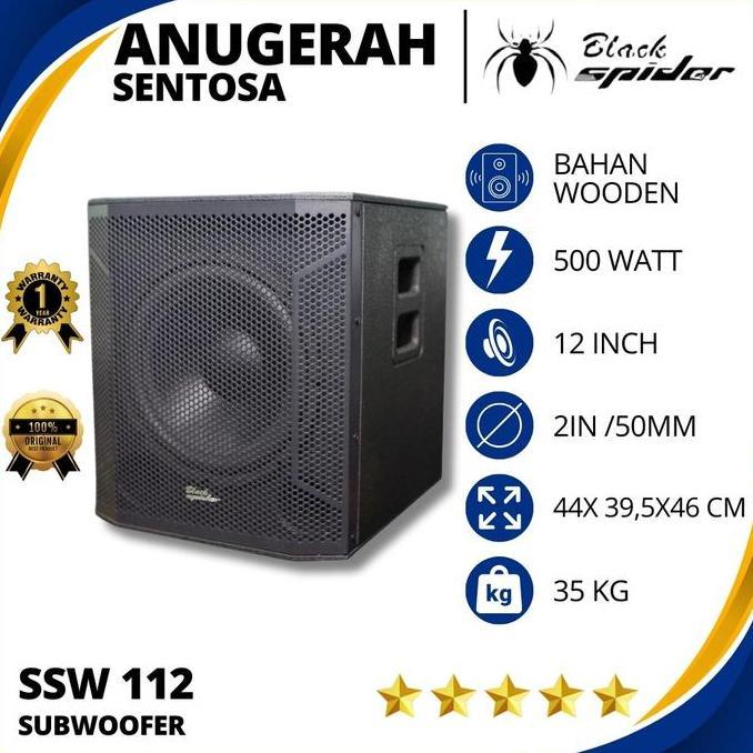 Subwoofer Black Spider SSW 112 Ukuran 12 Inch Original