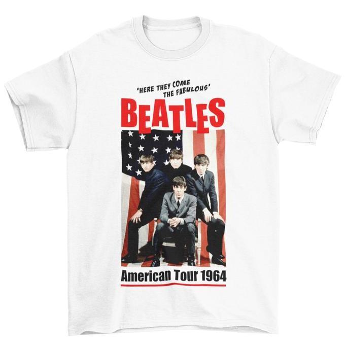 Tomoinc Kaos Band Pria The Beatles - American Tour 1964