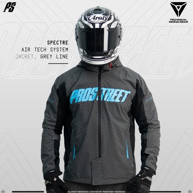TERBARU - Jaket Motor Prostreet Spectre Air Tech System Grey Line