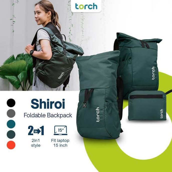 Torch Tas Ransel Punggung Lipat Pria Wanita - Foldable Backpack Shiroi