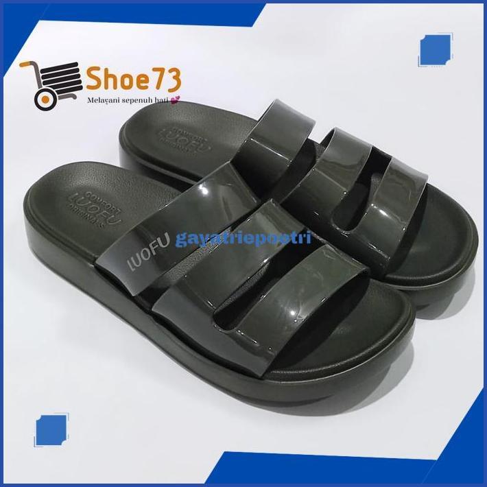 ZAI-2530 u-45 LUOFU E 6222 - E01SW SIZE 36-40 | Sandal selop jelly wanita | Sendal kokop cewek impor