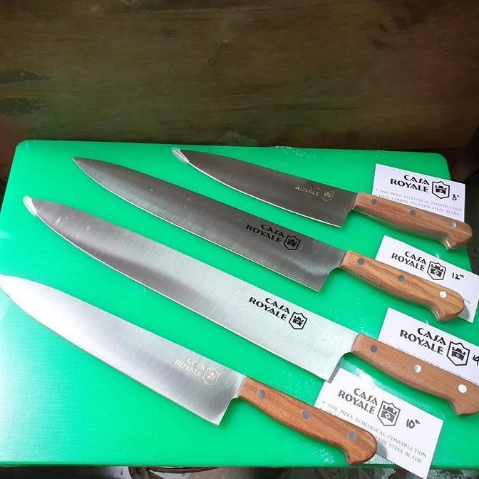 Pisau Chef Deluxe CASA ROYALE (IWASAKA) gagang Kayu 8" 10" 12" 14 inch